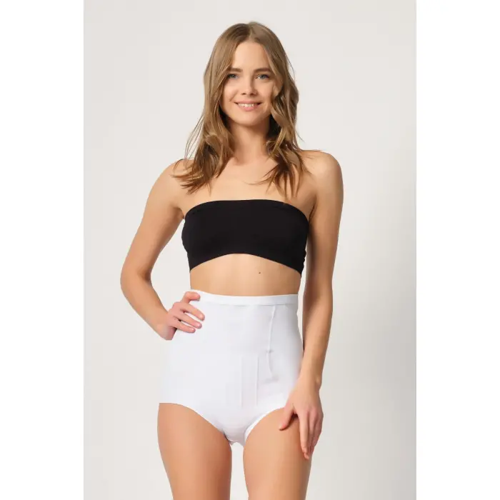 BEYAZ MI Emay 2931 Karın Balen Destekli Slip Lazer Korse