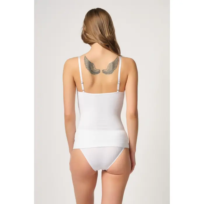 BEYAZ MI Emay 5038 İp Askılı Fantazi Atlet Korse