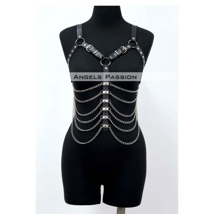 Büyük Beden Zincirli Göğüs Harness - Brf534_s2