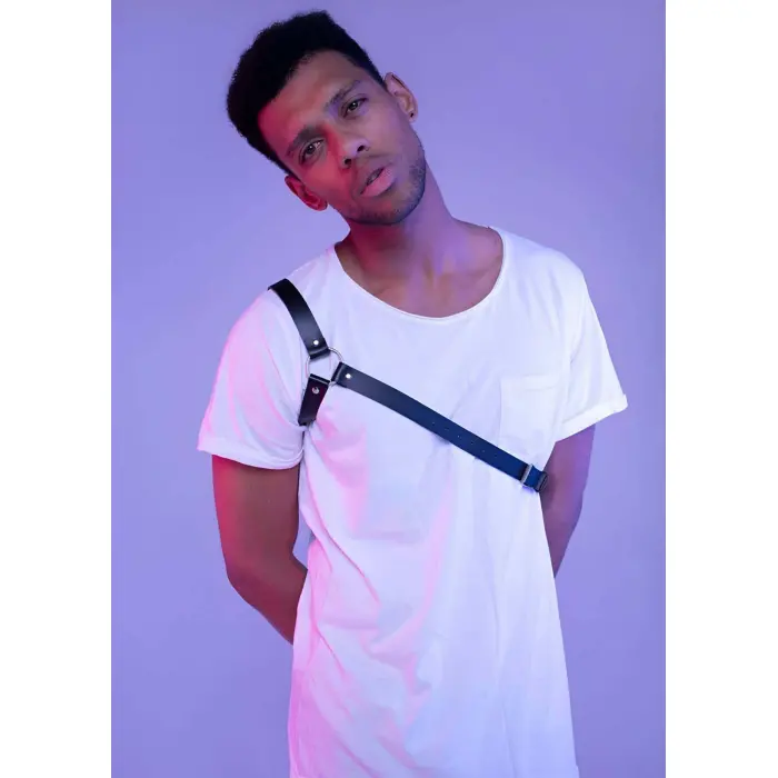 Çapraz Kol Detaylı Erkek  Deri Harness - Brfm3