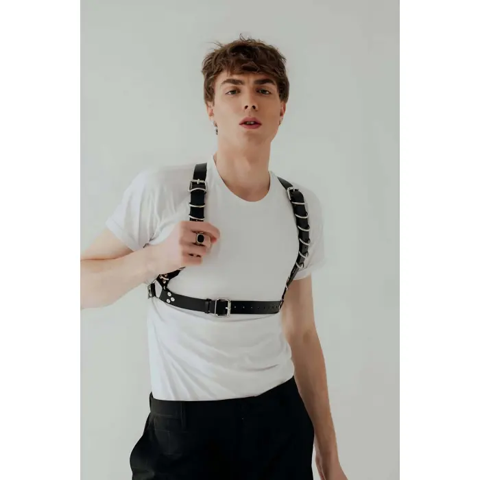 D Halka Detaylı Şık Erkek  Harness - Brfm92