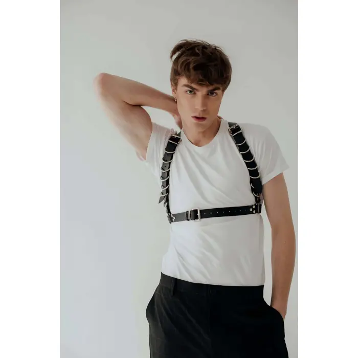 D Halka Detaylı Şık Erkek  Harness - Brfm92