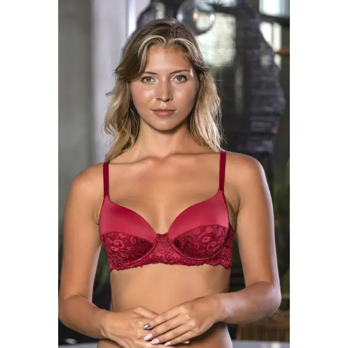 DANTEL DETAYLI SÜTYEN BORDO (MGP1130)