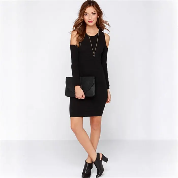 Db101184 Omuz Açık Tarz Elbise