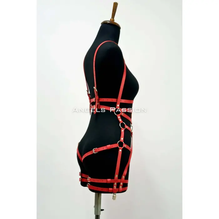 Deri Body Harness, Deri Dansçı Kostüm, Pole Dans Kostüm - Apft502