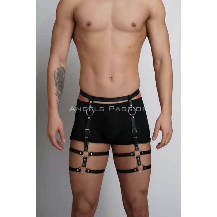 Deri Erkek  Bacak Harness, Erkek  Kot Üzeri Aksesuar - Brfm165