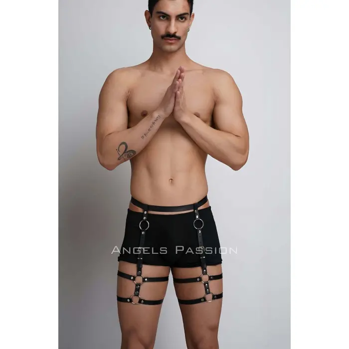Deri Erkek  Bacak Harness, Erkek  Kot Üzeri Aksesuar - Brfm165