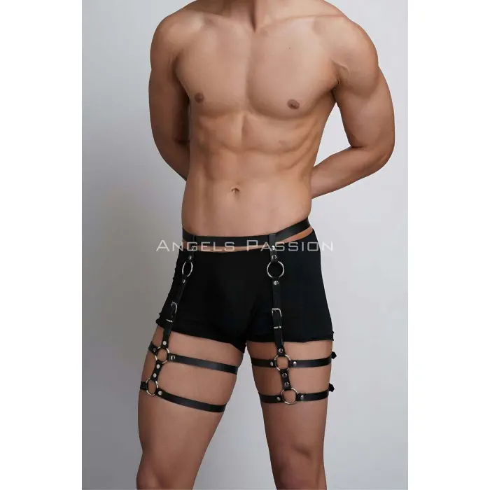 Deri Erkek  Bacak Harness, Erkek  Kot Üzeri Aksesuar - Brfm165