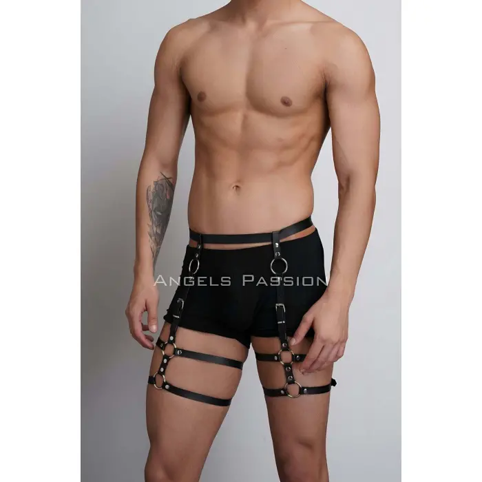 Deri Erkek  Bacak Harness, Erkek  Kot Üzeri Aksesuar - Brfm165