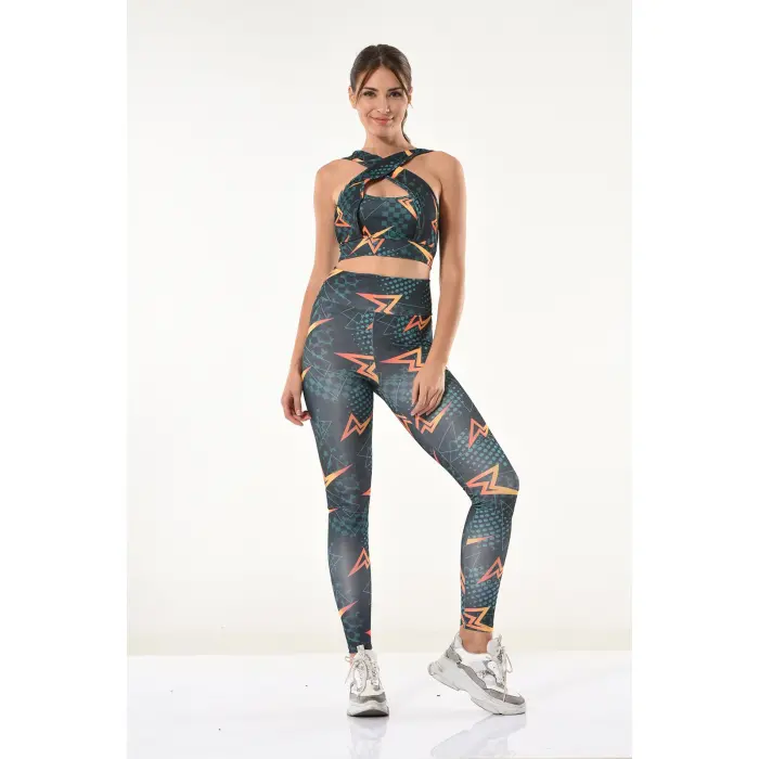 Derya Kurşun Baskılı Büstiyer Tayt Takım 531