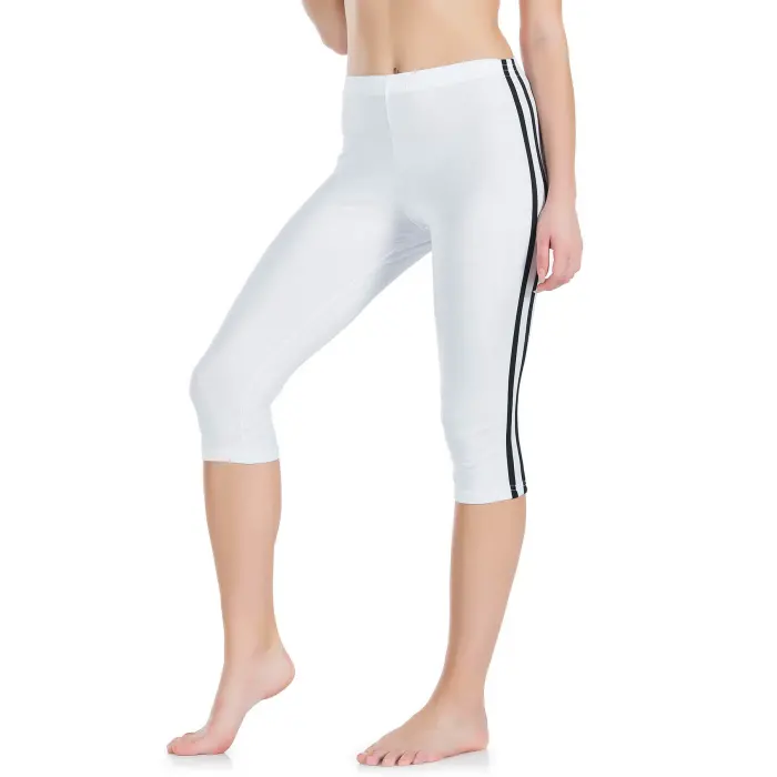 Derya Kurşun Çizgili Kadın Kapri Tayt 0534