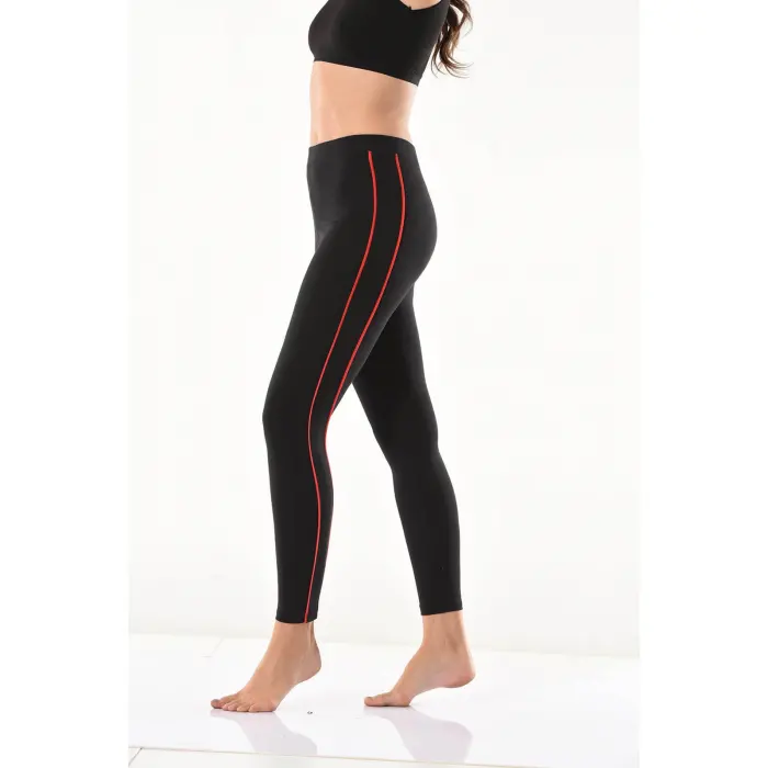 Derya Kurşun Şeritli Kadın Tayt 0592