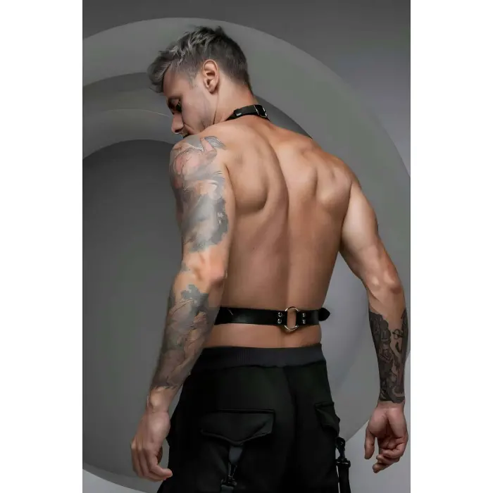Erkek  Deri Boyundan Askılı Bel Kemeri Harness - Brfm124