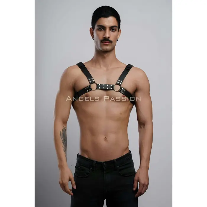 Erkek  Deri Fantazi Göğüs Harness - Brfm8