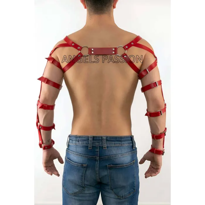 Erkek  Deri Kol Harness, Erkek  Çift Kol Harness, Erkek  Dansçı Kostüm - Brfm5