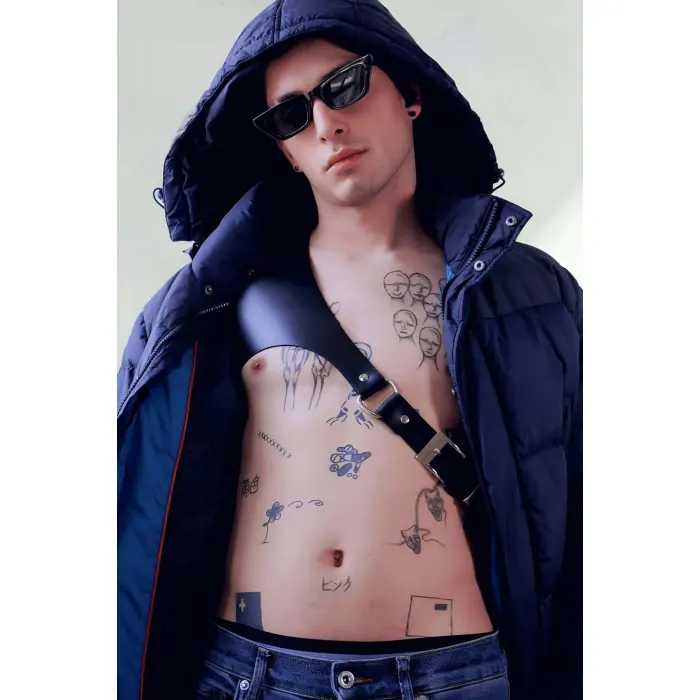 Erkek  Deri Tek Omuz Askılı Harness, Erkek  Deri Aksesuar - Brfm123