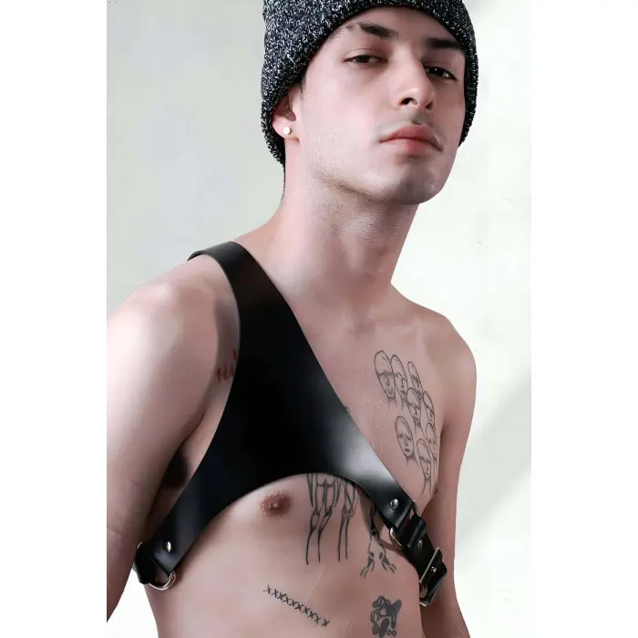 Erkek  Deri Tek Omuz Askılı Harness, Erkek  Deri Aksesuar - Brfm123