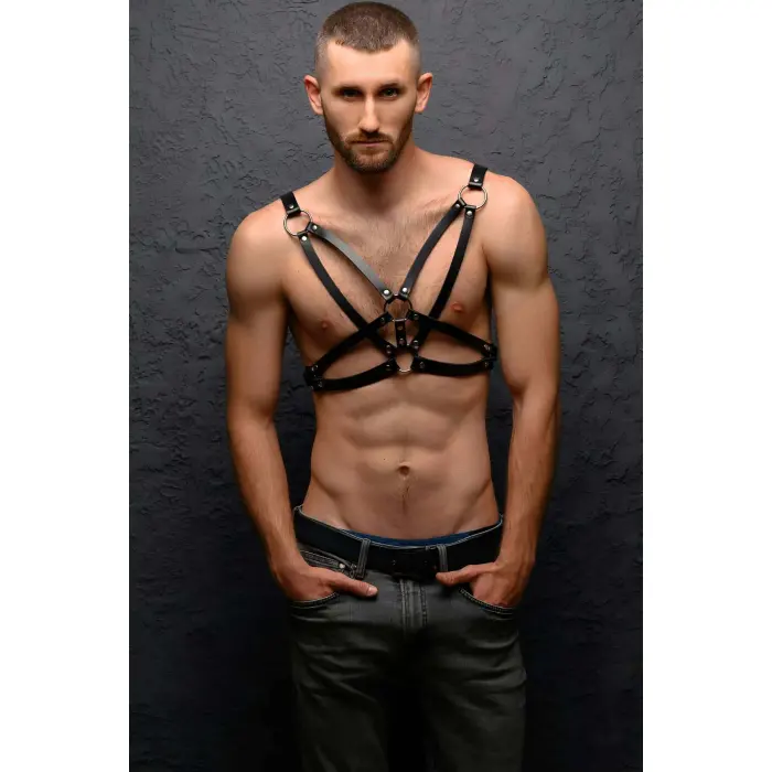 Erkek  Göğüs Üzeri Deri Harness - Brfm104
