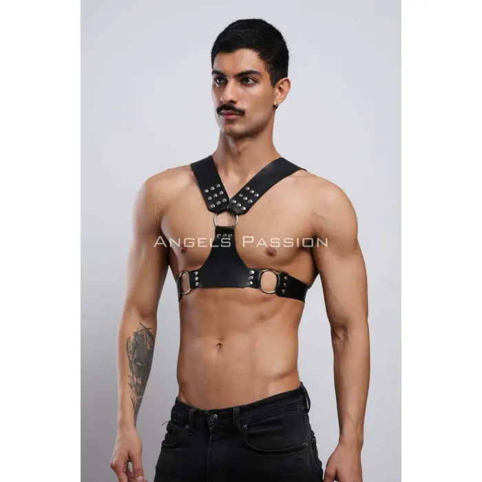 Erkek  Harness, Göğüs Harness, Deri Harness, Clubwear, Partyear - Brfm120