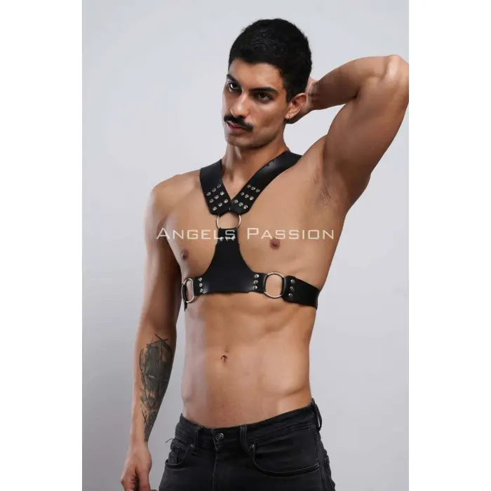 Erkek  Harness, Göğüs Harness, Deri Harness, Clubwear, Partyear - Brfm120