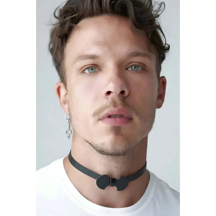 Erkek  Seksi Boyunluk Deri Harness  - Brfm87