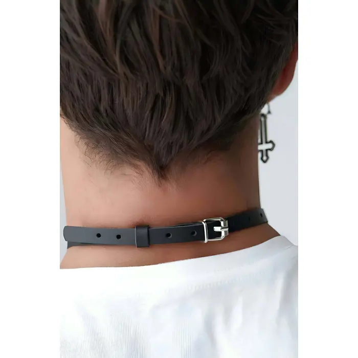 Erkek  Seksi Boyunluk Deri Harness  - Brfm87