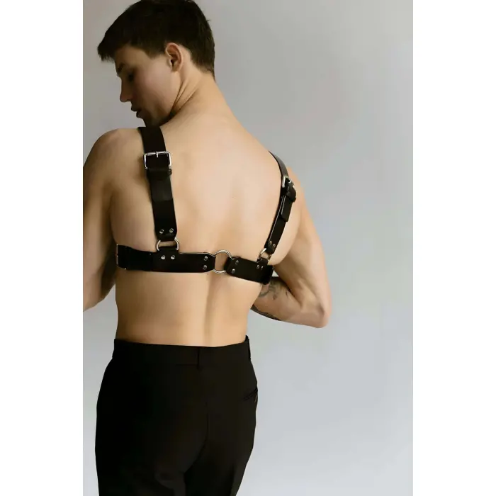 Erkek  Techno Party Aksesuar, Deri Göğüs Harness - Brfm116