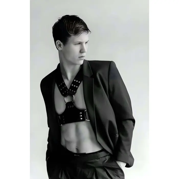 Fantazi Erkek  Deri Göğüs Harness - Brfm120