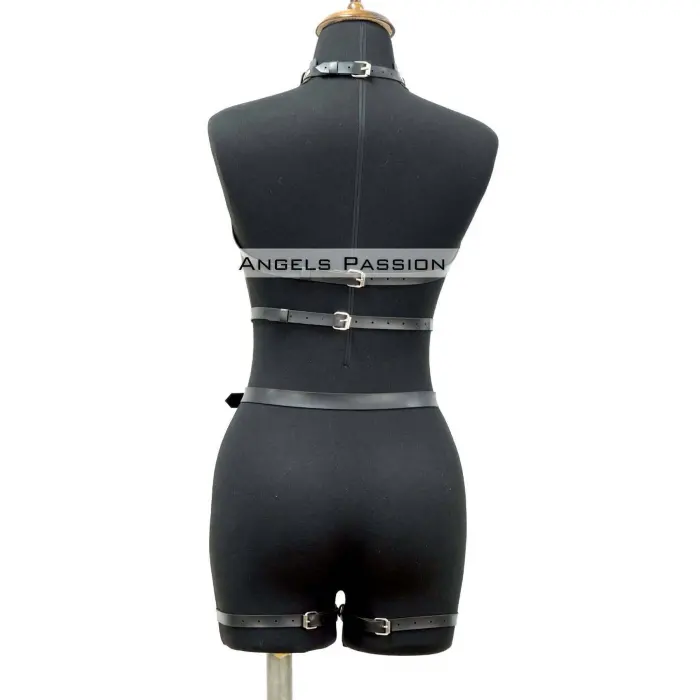 Fantazi İç Giyim Zincirli Erotik Harness Takım - Brf1081