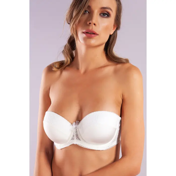 Gala Balconette Foam Cup Bra, Ekru Konforlu Ve Şık Sütyen, Strapless