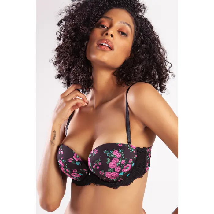 Gardenia Balconette Heavy Push Up Bra, Siyah Konforlu Ve Şık Sütyen