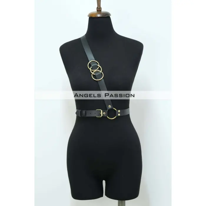 Göğüs Üzeri Tek Askılı Deri Bel Kemeri, Seksi Aksesuar - Brf1183_kopya(1)