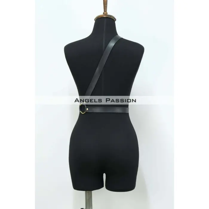 Göğüs Üzeri Tek Askılı Deri Bel Kemeri, Seksi Aksesuar - Brf1183_kopya(1)