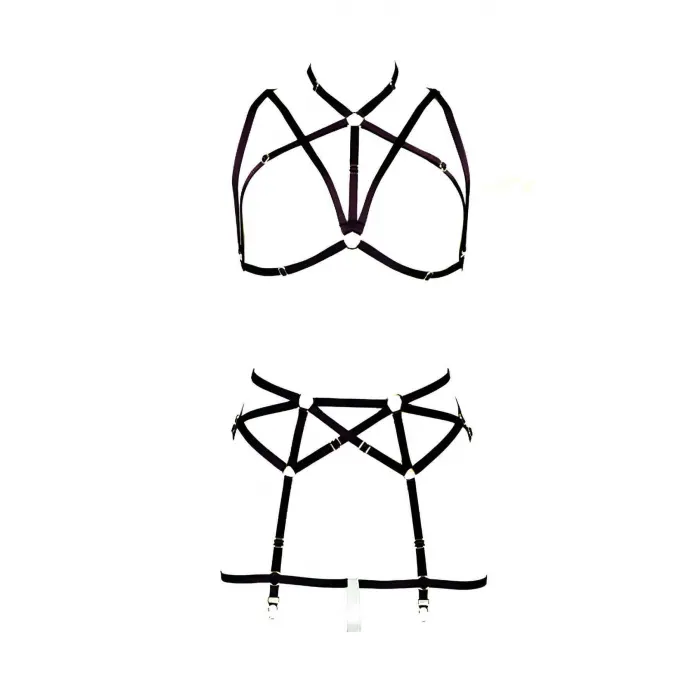 Göğüs Ve Jartiyer Kemerli Seksi Harness - Brf161