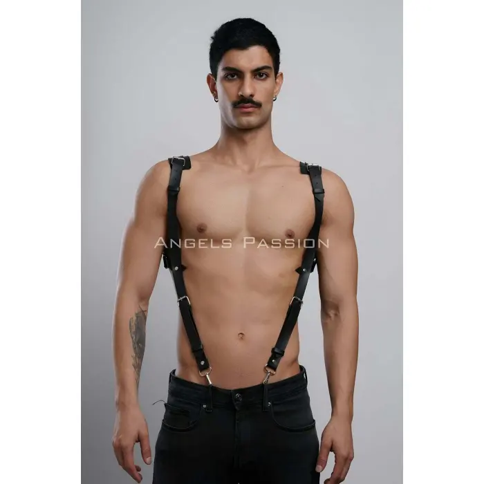Gömlek Üzeri Erkek  Harness Aksesuar, Omuz Detaylı Deri Harness - Brfm135