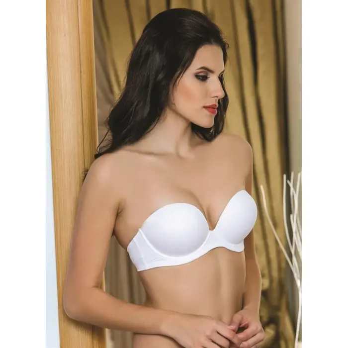 GÜNLÜK KULLANIMA UYGUN DESTEKLİ STRAPLEZ SÜTYEN BEYAZ (MGP1460)