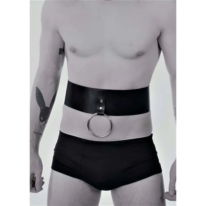 Halka Detaylı Seksi Erkek  Göbek Harness - Brfm36