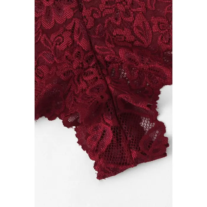 Kadın Bordo Özel Şık Sütyen Külot Takımı
