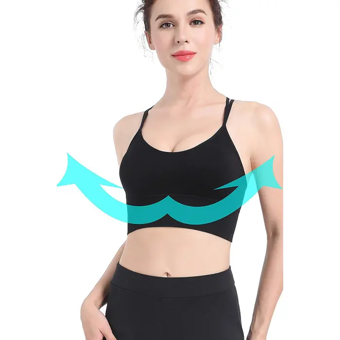 Kadın Siyah Çarpraz İpli Spor Büstiyer