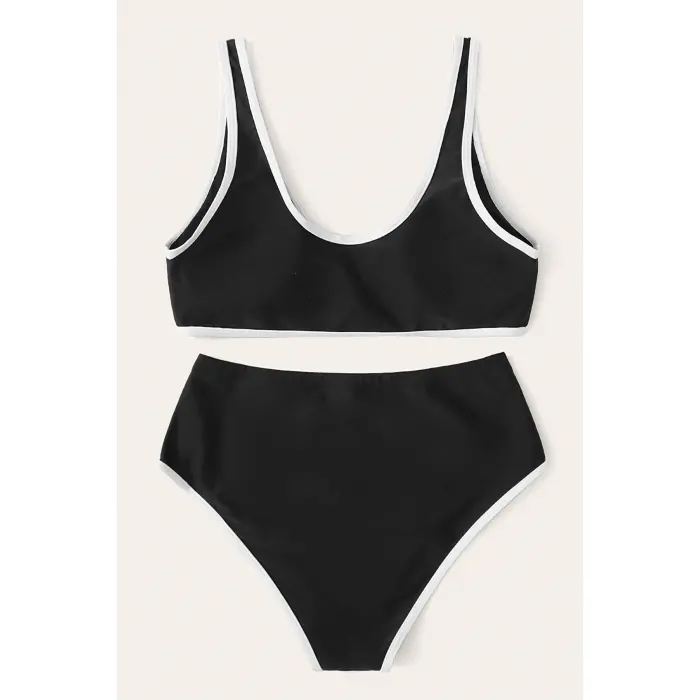 Kadın Siyah Pedli Yüksel Bel Sütyen Külot Takımı