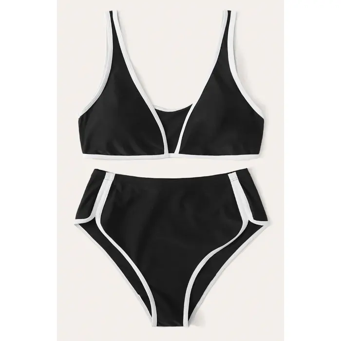 Kadın Siyah Pedli Yüksel Bel Sütyen Külot Takımı