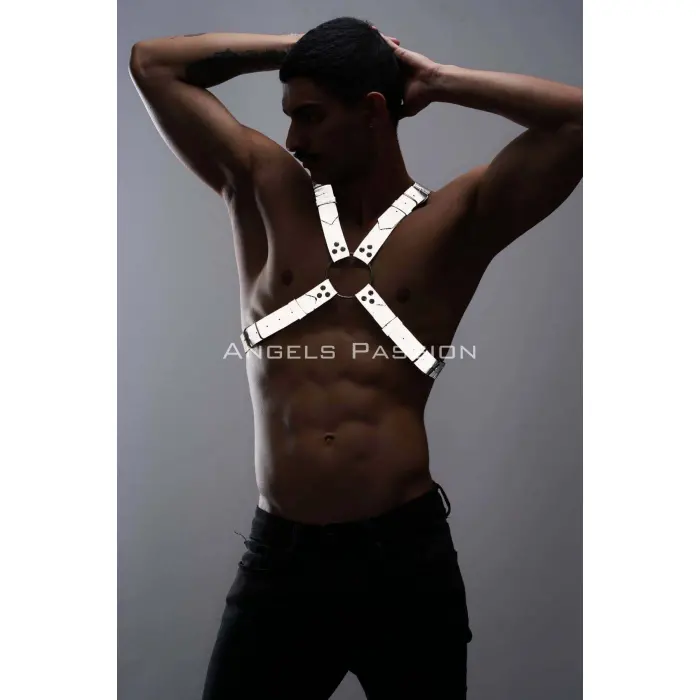 Karanlıkta Parlayan (reflektörlü) Erkek  Göğüs Harness, Parti Aksesuar - Brfm95