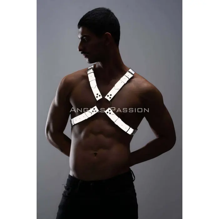 Karanlıkta Parlayan (reflektörlü) Erkek  Göğüs Harness, Parti Aksesuar - Brfm95