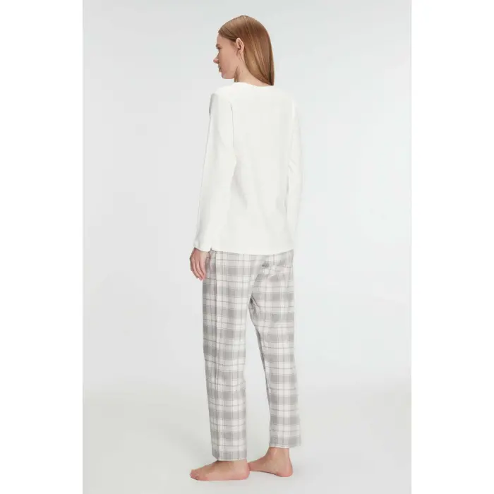 LYYN Anıl Uzun Kol Pamuklu Kışlık Pijama Takımı