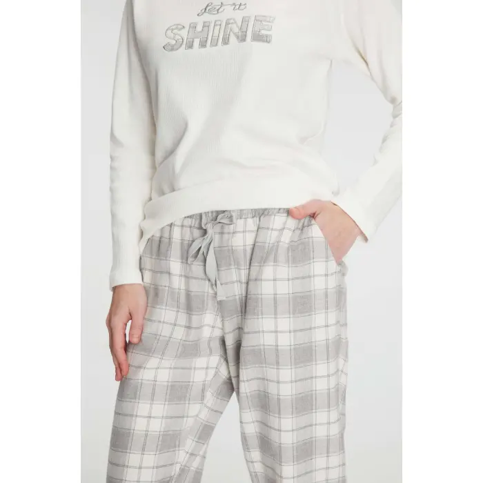 LYYN Anıl Uzun Kol Pamuklu Kışlık Pijama Takımı