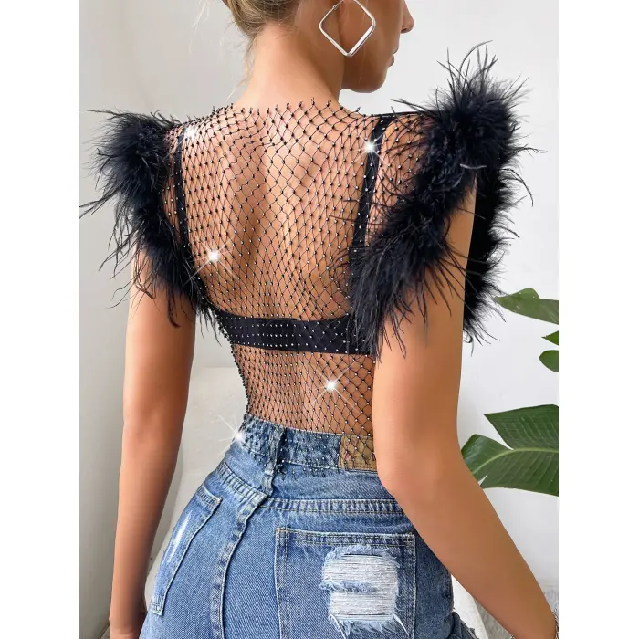 LYYN Crop Elbise  Tüylü.