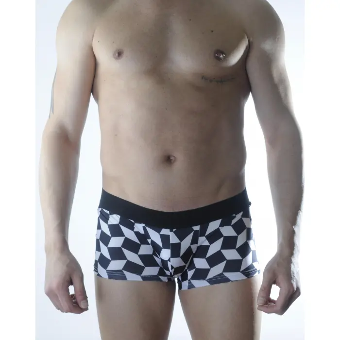 LYYN Erkek 3d Küp Desenli Boxer