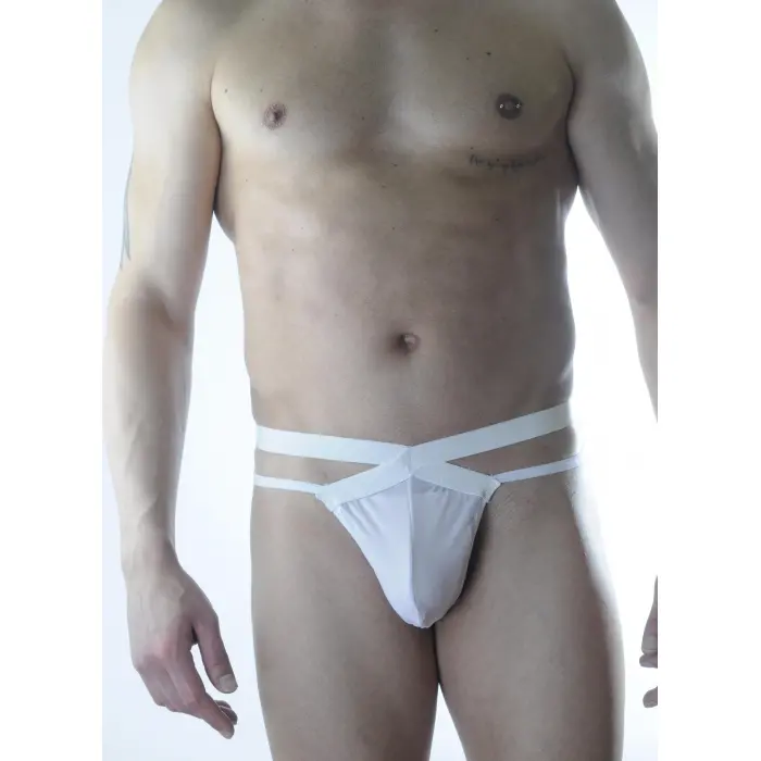 LYYN Erkek Beyaz Tül Fantezi Tanga İç Çamaşırı