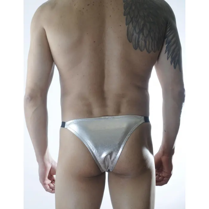 LYYN Erkek Gümüş Lame Brazillian Slip