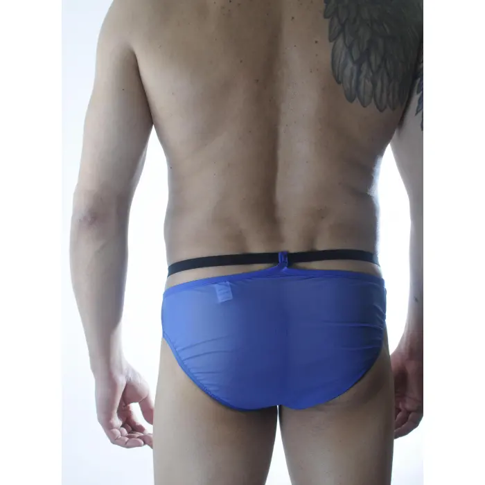 LYYN Erkek Mavi Tül Fantezi Slip İç Çamaşırı